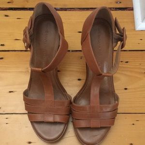 Banana Republic T-strap brown heels.